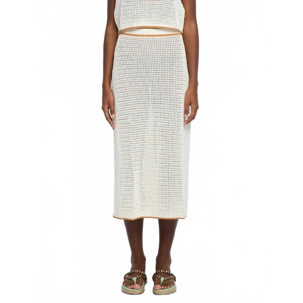 NEW KIVARI vivi knit midi skirt in white